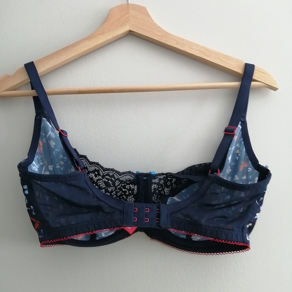 Cleo By Panache Kayla Butterfly Print Lace Balconette Bra 32G - Picture 3 of 16